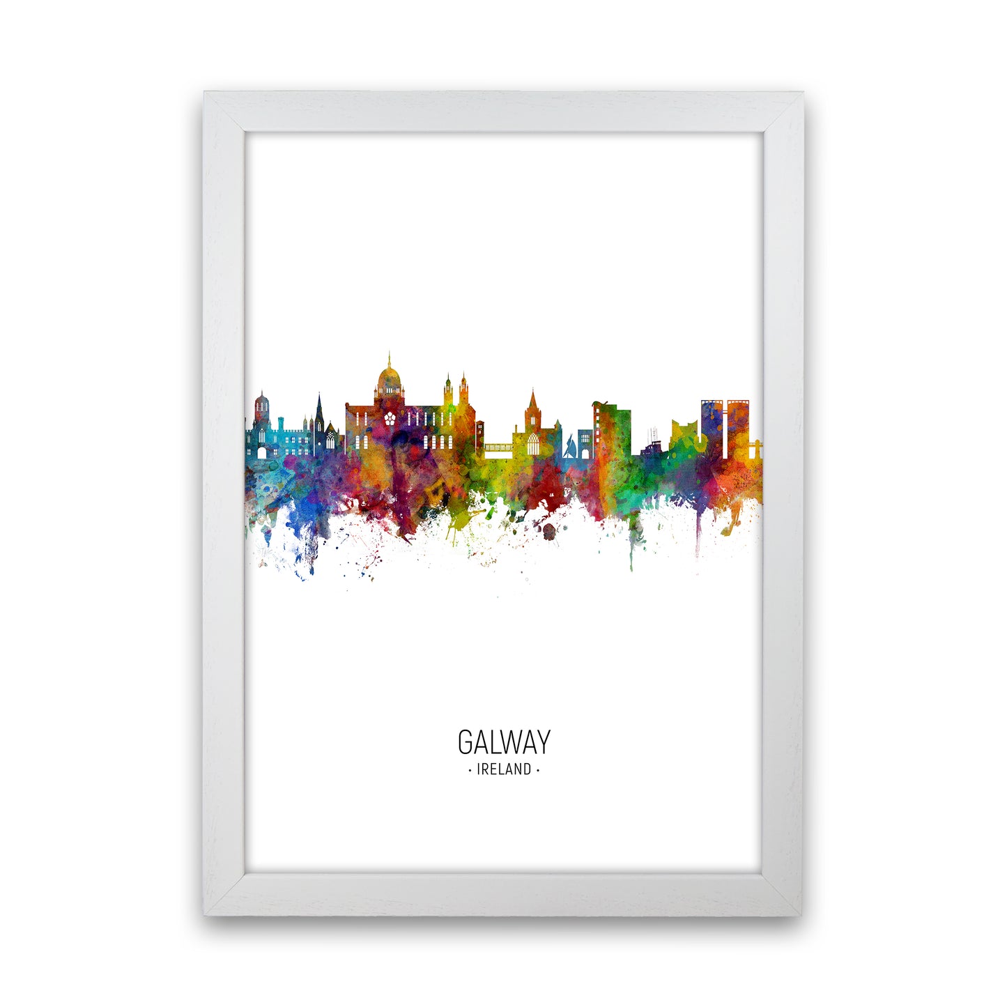 Galway Ireland Skyline Portrait Art Print by Michael Tompsett White Grain