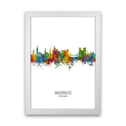 Inverness Scotland Skyline Portrait Art Print by Michael Tompsett White Grain