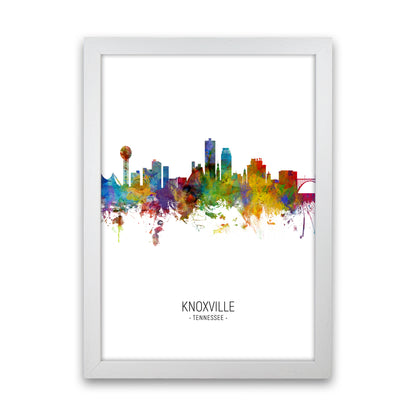 Knoxville Tennessee Skyline Portrait Art Print by Michael Tompsett White Grain