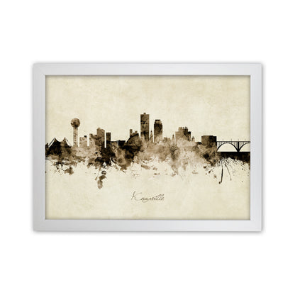 Knoxville Tennessee Skyline Vintage Art Print by Michael Tompsett White Grain