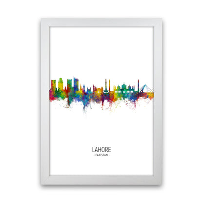 Lahore Pakistan Skyline Portrait Art Print by Michael Tompsett White Grain