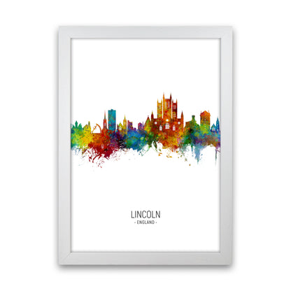 Lincoln England Skyline Portrait Art Print by Michael Tompsett White Grain