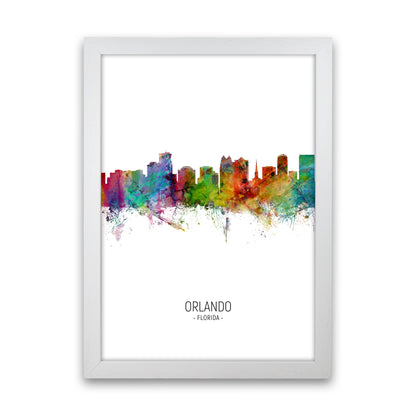 Orlando Florida Skyline Portrait Art Print by Michael Tompsett White Grain