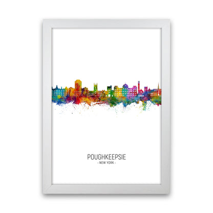 Poughkeepsie New York Skyline Portrait Art Print by Michael Tompsett White Grain