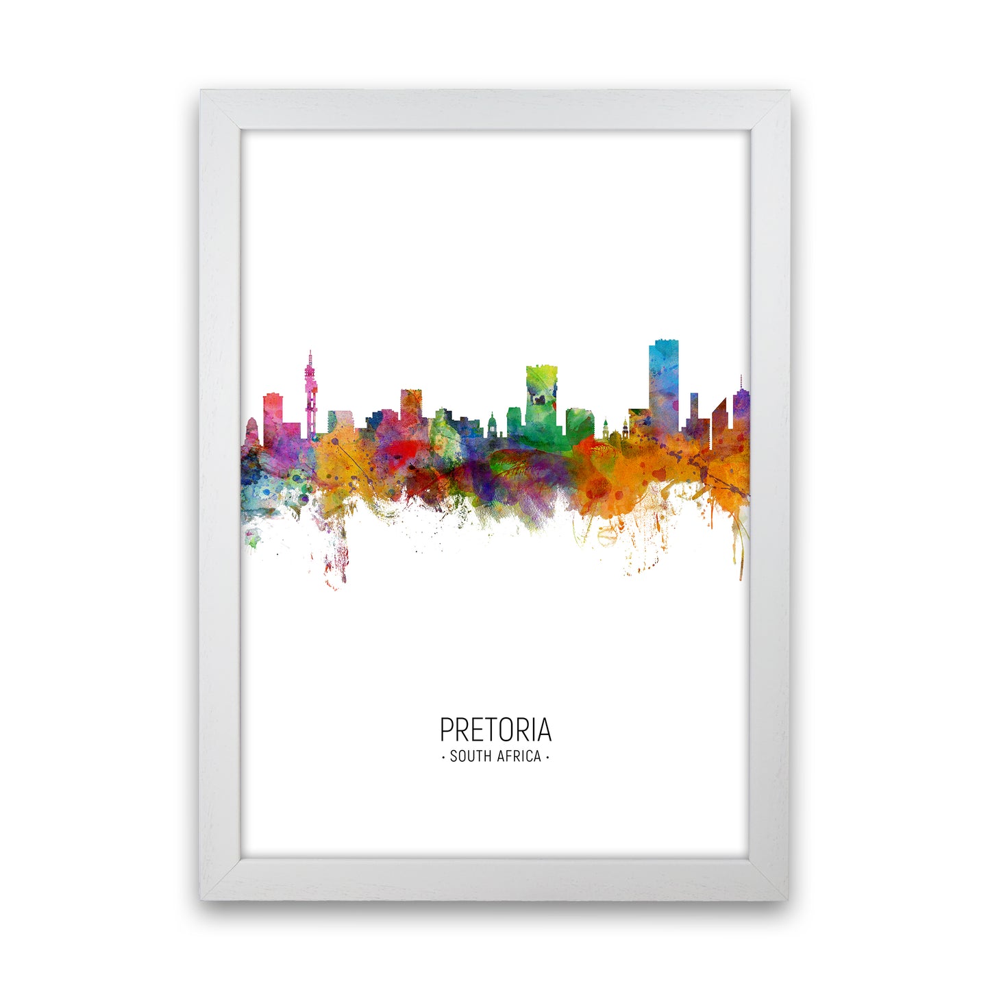 Pretoria South Africa Skyline Portrait Art Print by Michael Tompsett White Grain