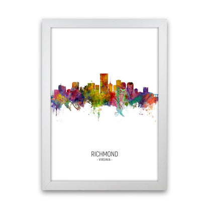 Richmond Virginia Skyline Portrait Art Print by Michael Tompsett White Grain