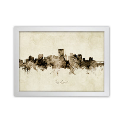 Richmond Virginia Skyline Vintage Art Print by Michael Tompsett White Grain