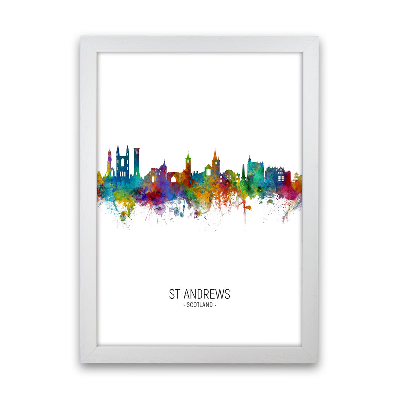 St Andrews Scotland Skyline Portrait Art Print by Michael Tompsett White Grain