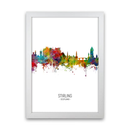 Stirling Scotland Skyline Portrait Art Print by Michael Tompsett White Grain