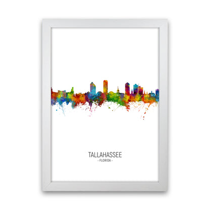 Tallahassee Florida Skyline Portrait Art Print by Michael Tompsett White Grain