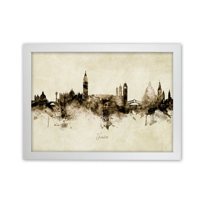 Venice Italy Skyline Vintage Art Print by Michael Tompsett White Grain