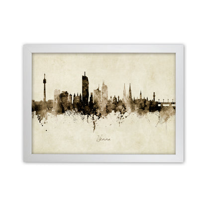 Vienna Austria Skyline Vintage Art Print by Michael Tompsett White Grain