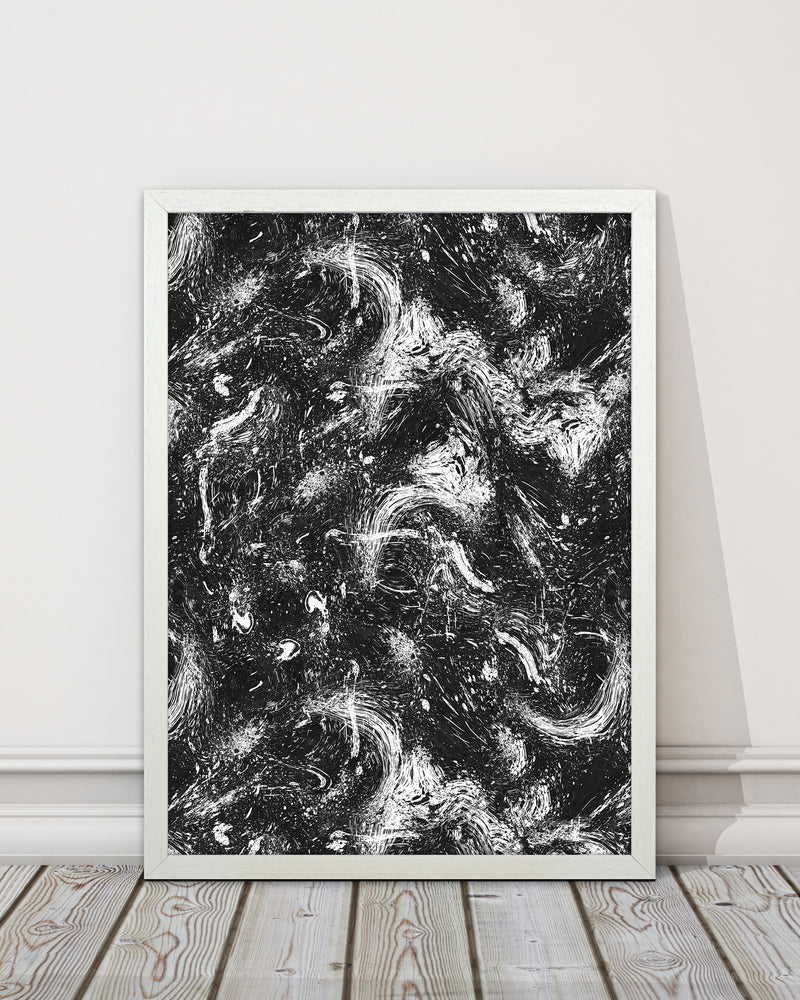 Abstract Dripping Painting Black White Abstract Art Print by Ninola Design