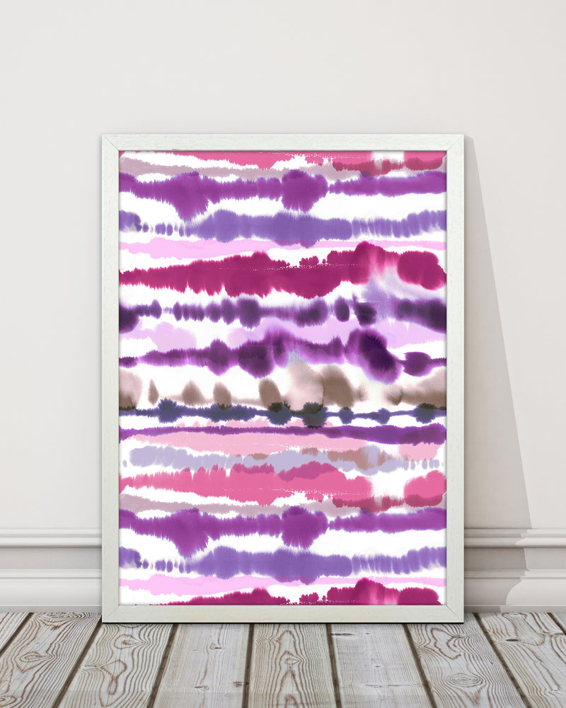 Soft Nautical Watercolor Lines Pink Abstract Art Print by Ninola Design