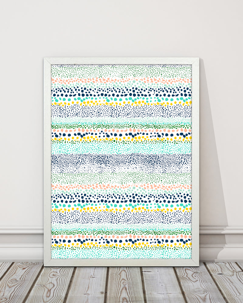 Little Textured Minimal Dots White Abstract Art Print by Ninola Design