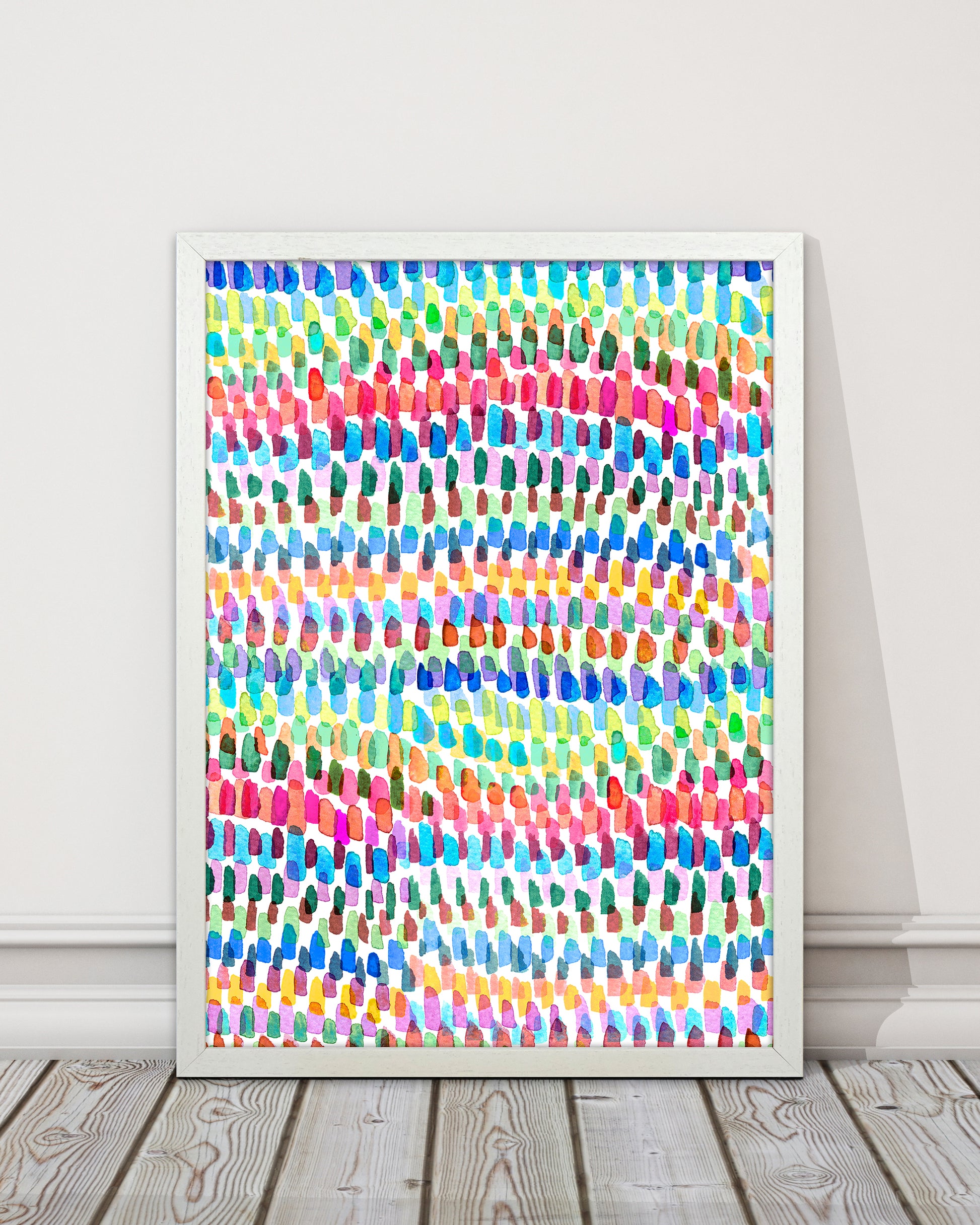 Artsy Strokes Stripes Colorful Abstract Art Print by Ninola Design