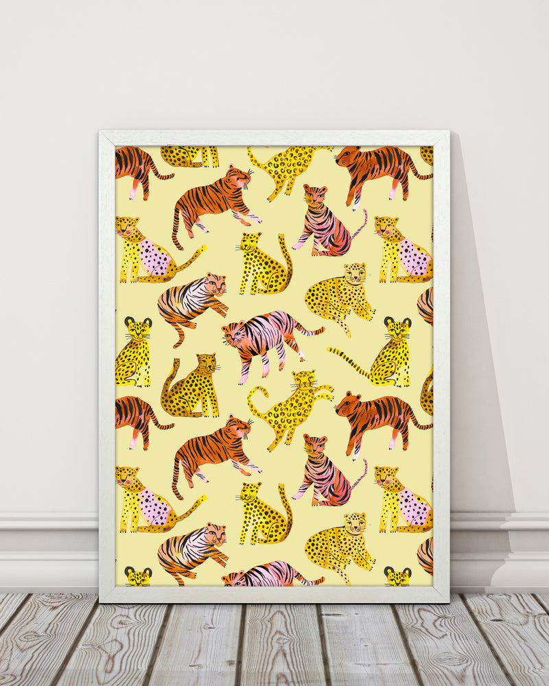 Tigers and Leopards Savannah Abstract Art Print by Ninola Design