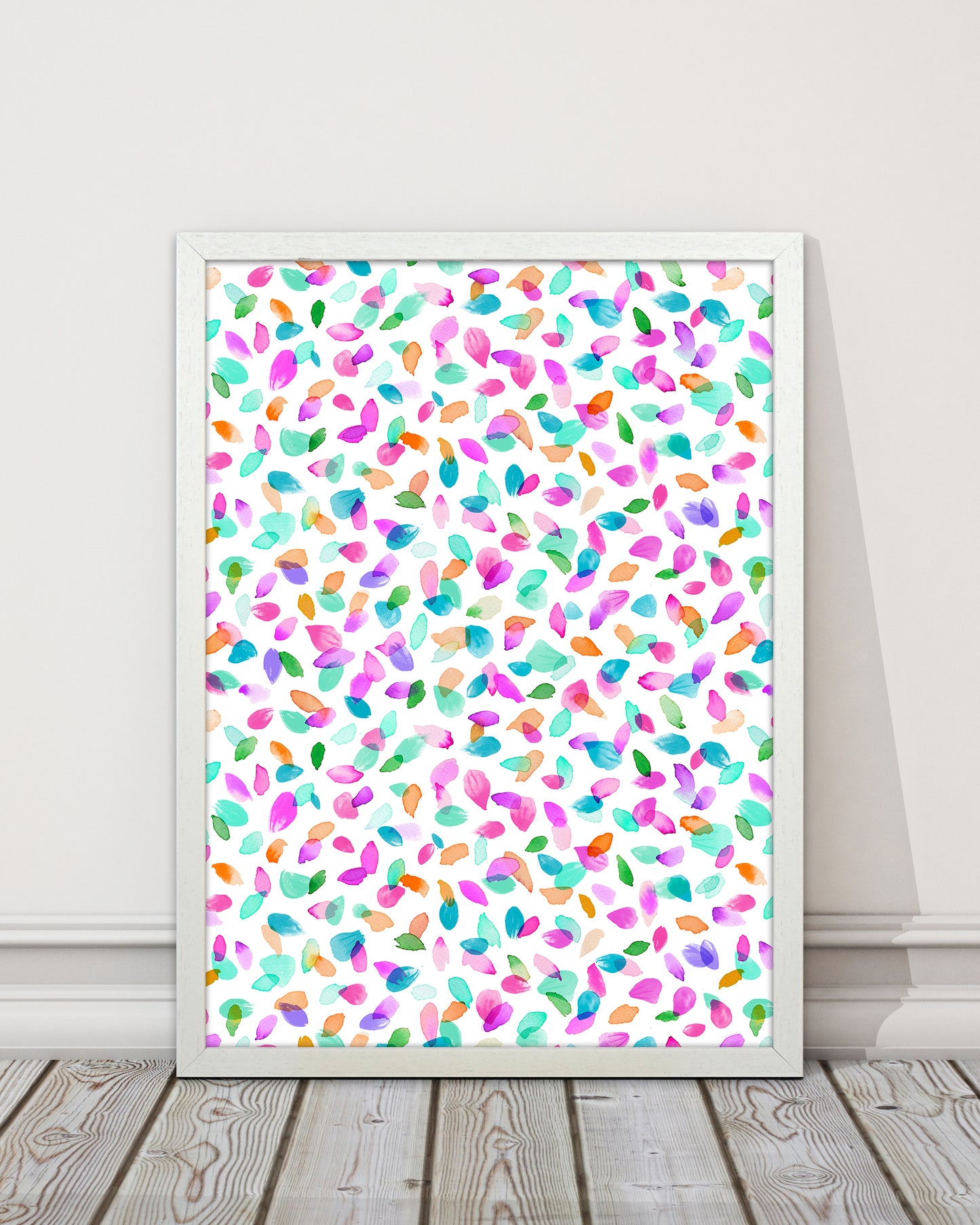 Minimal Flower Petals Pink Abstract Art Print by Ninola Design