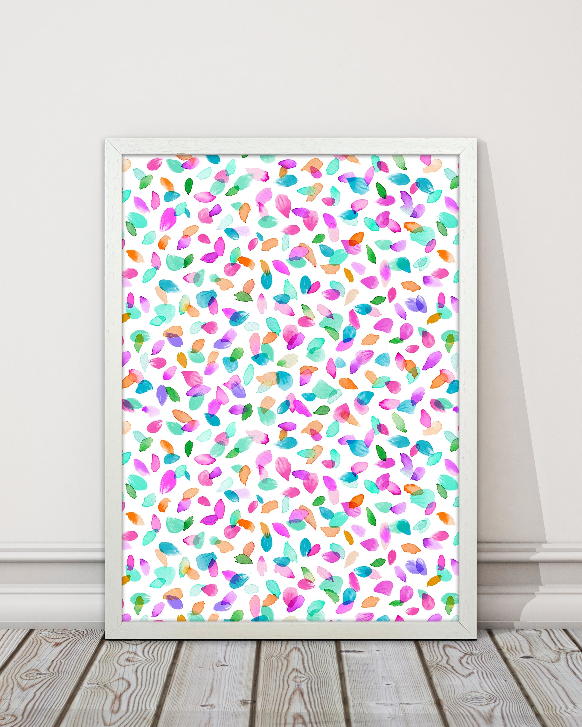 Minimal Flower Petals Pink Abstract Art Print by Ninola Design