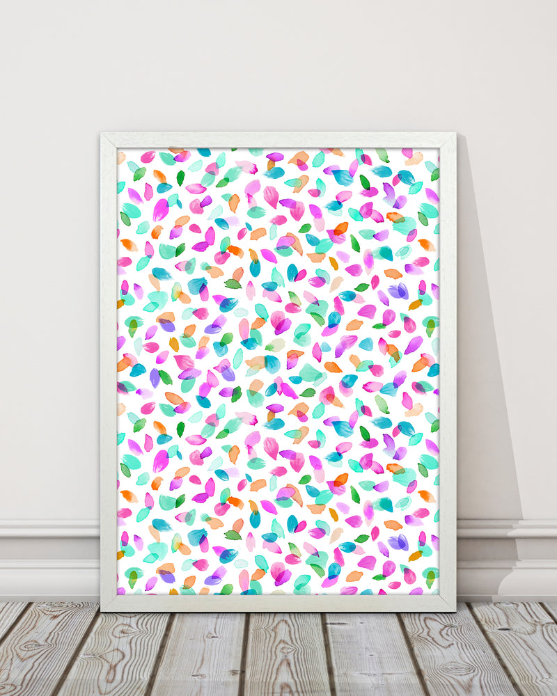 Minimal Flower Petals Pink Abstract Art Print by Ninola Design