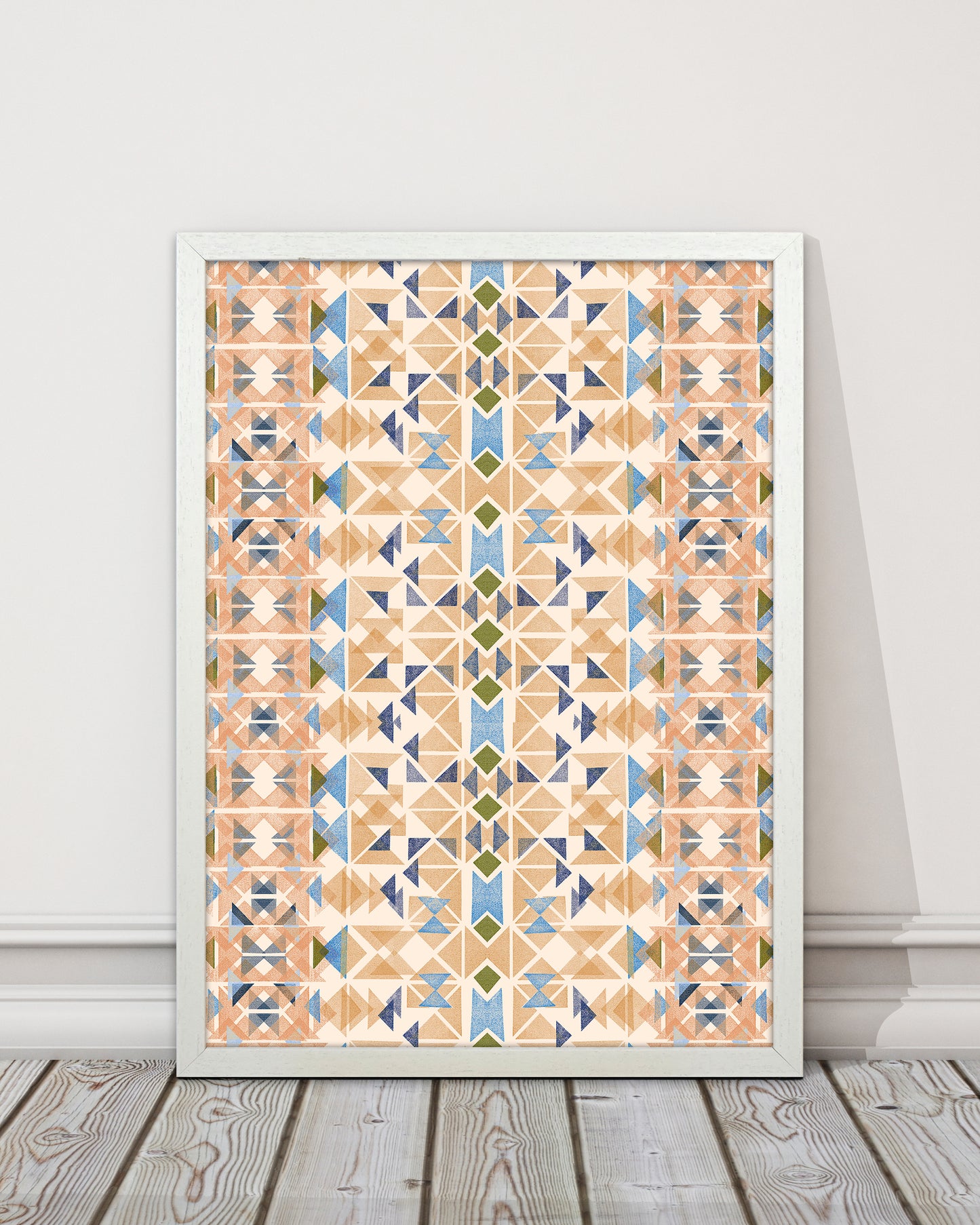 Boho Nomadic Tribal Orange Abstract Art Print by Ninola Design