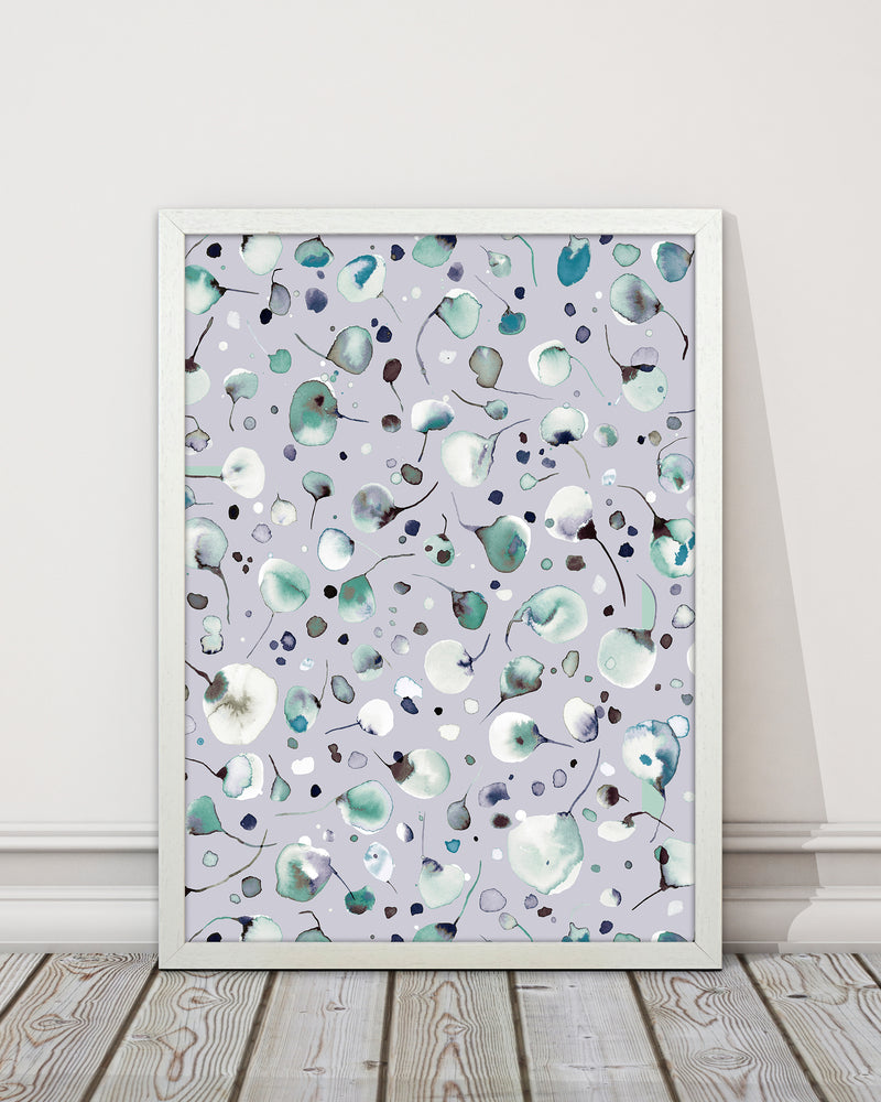 Flying Seeds Ice Winter Abstract Art Print by Ninola Design