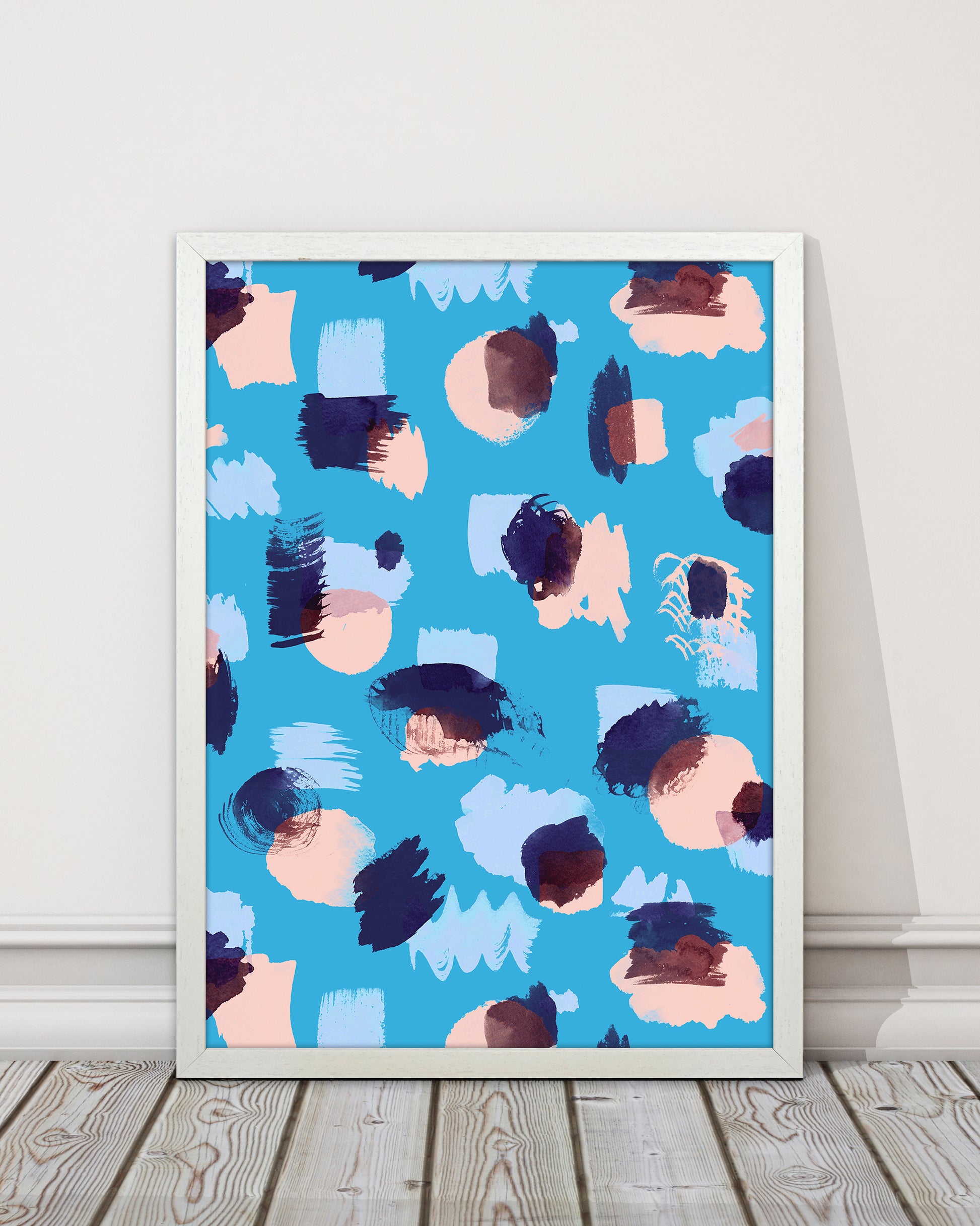 Abstract Stains Blue Abstract Art Print by Ninola Design
