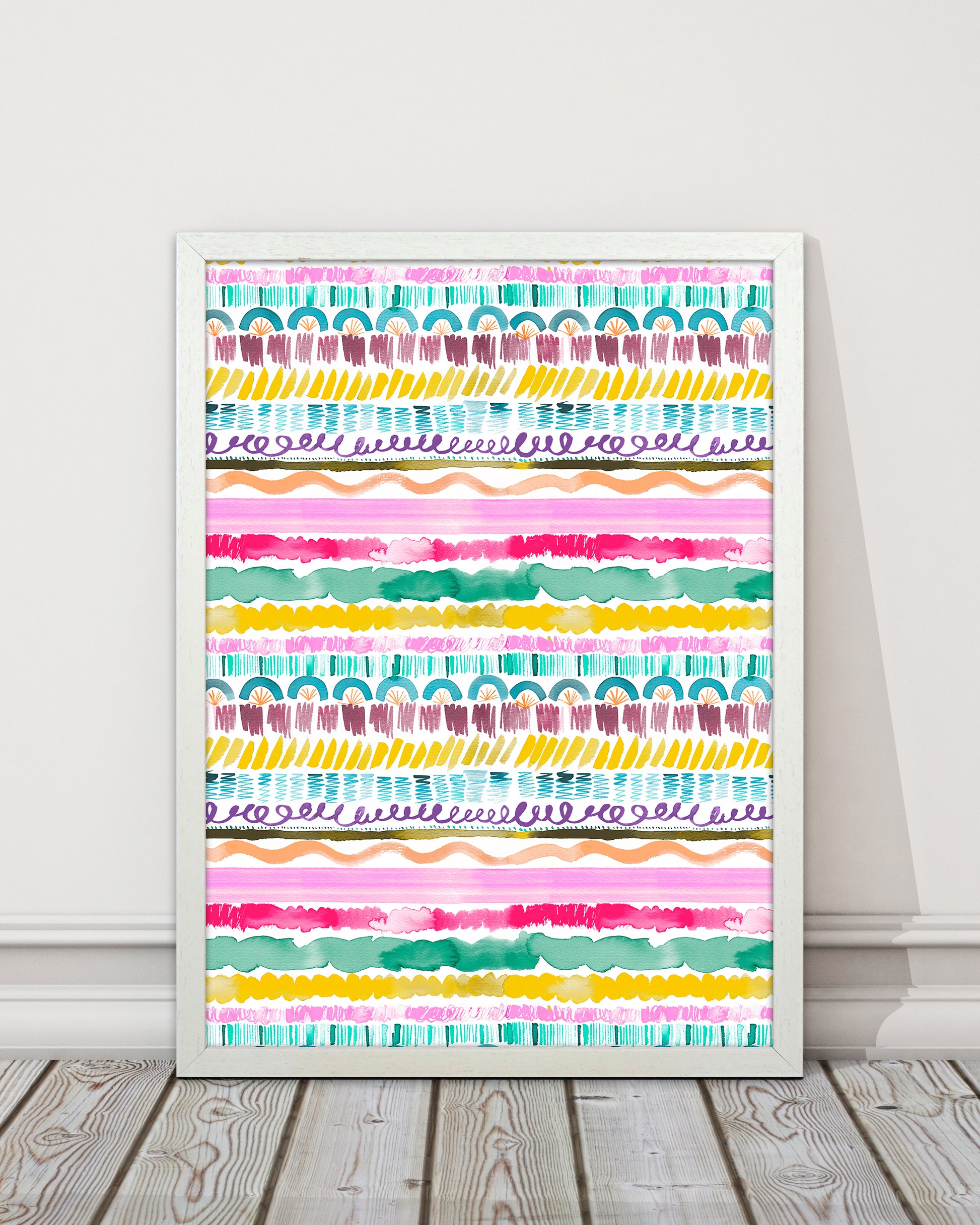 Garlands Tribal Abstract Art Print by Ninola Design