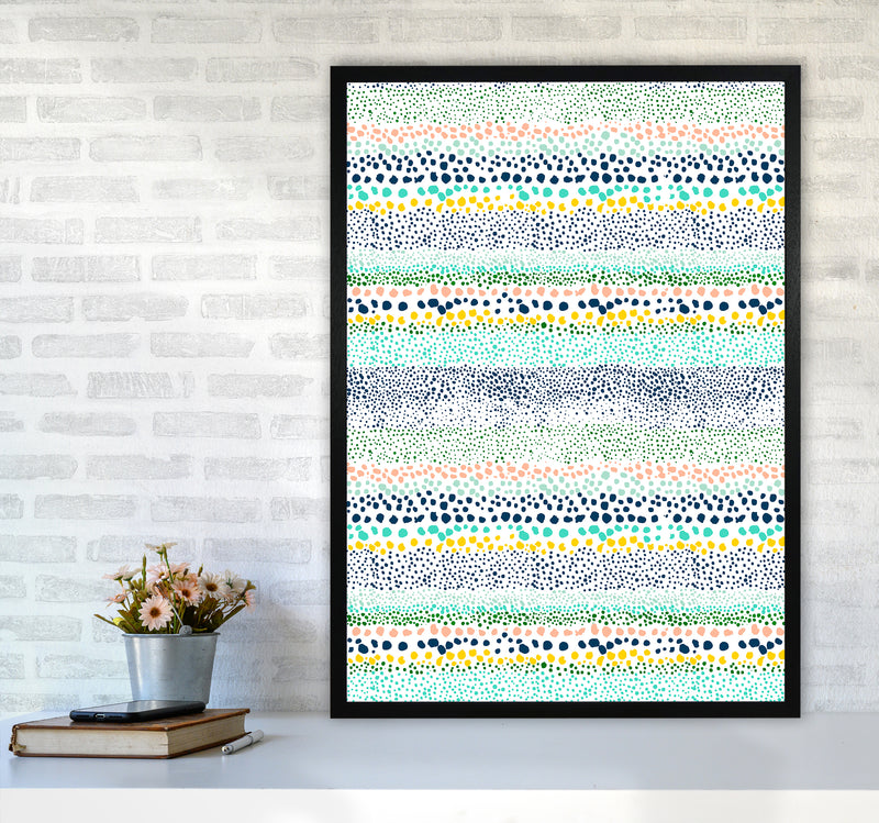 Little Textured Minimal Dots White Abstract Art Print by Ninola Design A1 White Frame