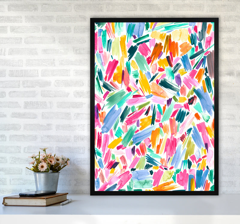 Artist Simple Pleasure Abstract Art Print by Ninola Design A1 White Frame