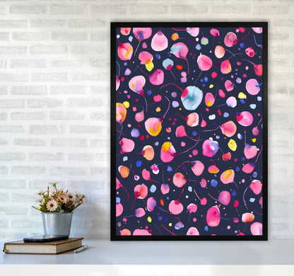Flying Seeds Abstract Art Print by Ninola Design A1 White Frame