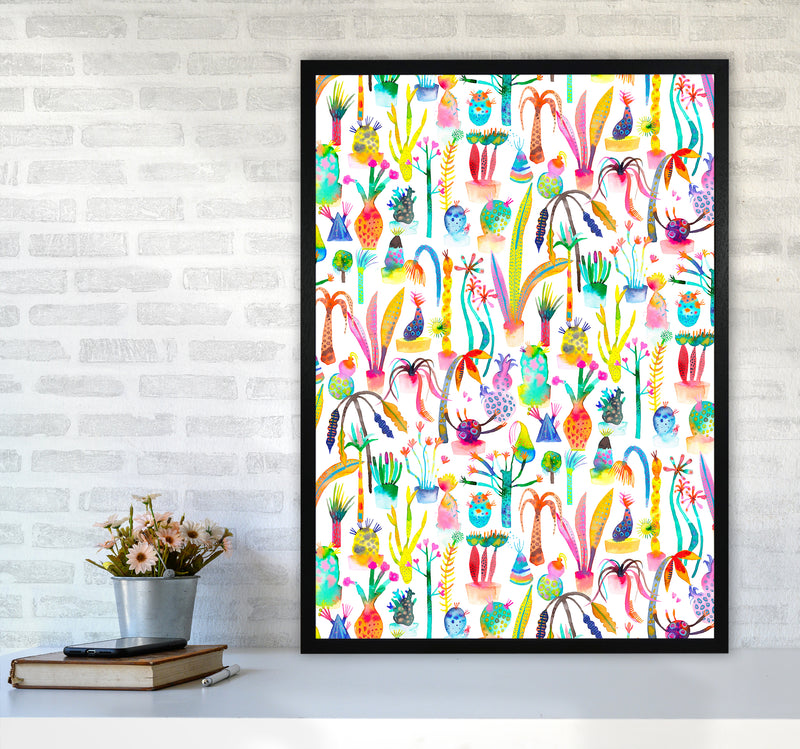 Lush Garden Abstract Art Print by Ninola Design A1 White Frame