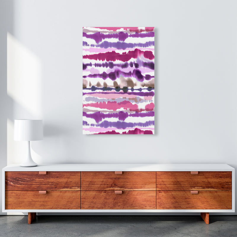 Soft Nautical Watercolor Lines Pink Abstract Art Print by Ninola Design A1 Canvas