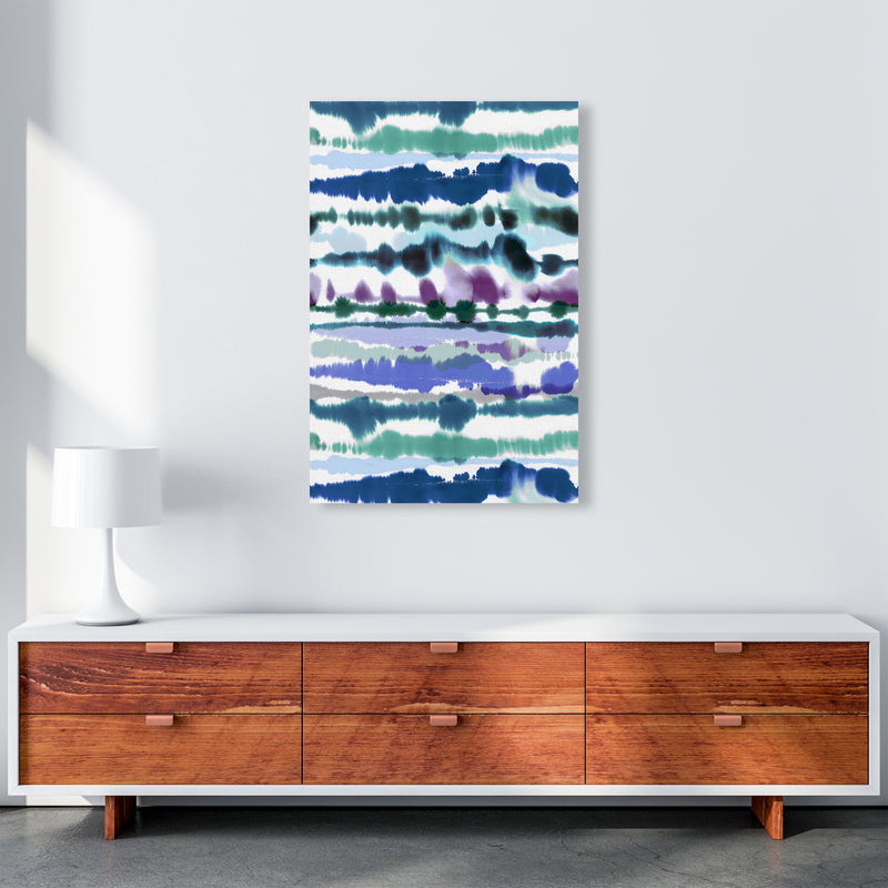 Soft Nautical Watercolor Lines blue Abstract Art Print by Ninola Design A1 Canvas