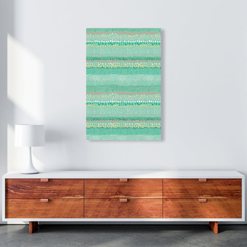 Little Textured Minimal Dots Green Abstract Art Print by Ninola Design A1 Canvas