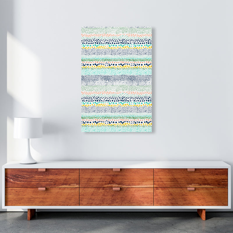 Little Textured Minimal Dots White Abstract Art Print by Ninola Design A1 Canvas