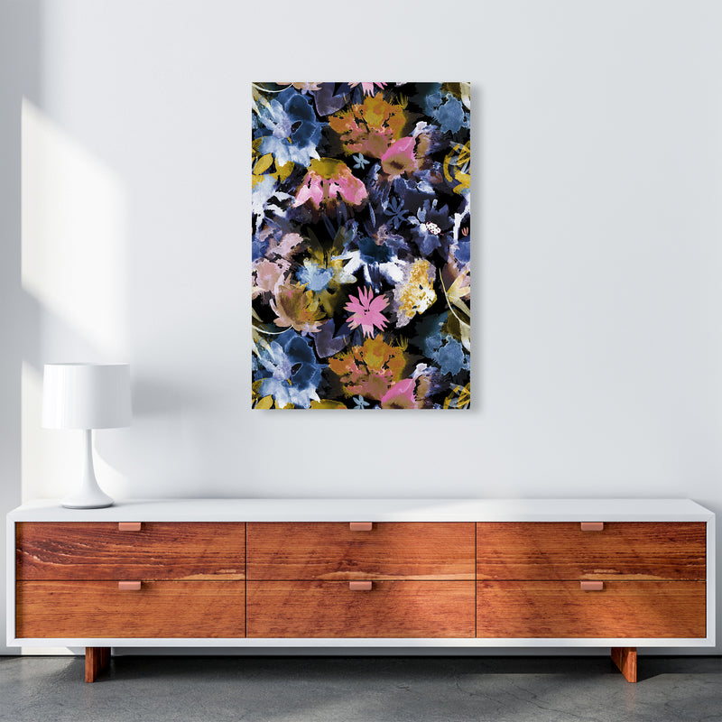 Watercolor Sring Memories Black Abstract Art Print by Ninola Design A1 Canvas