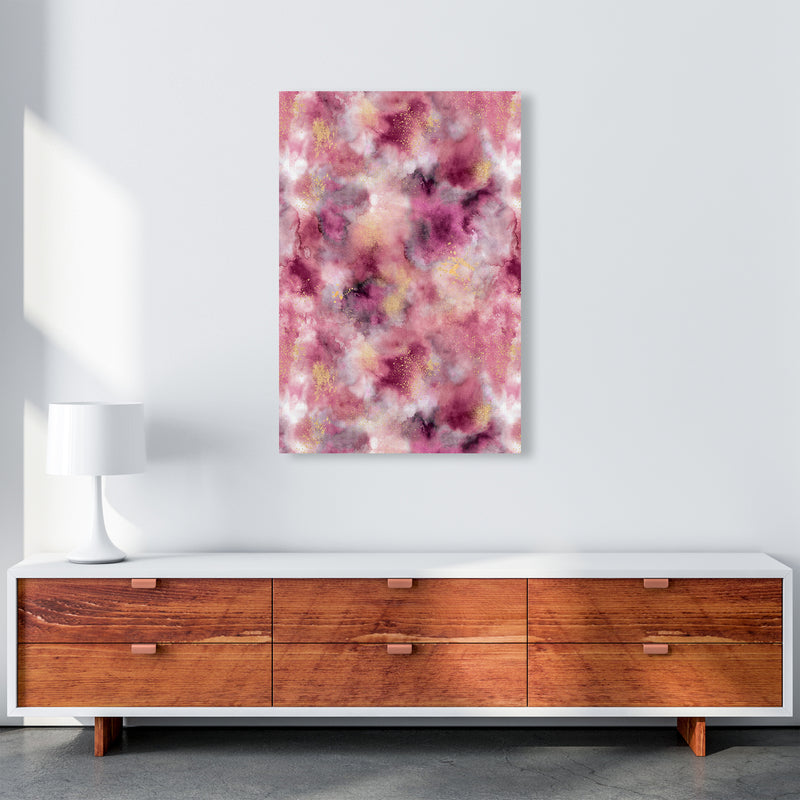 Smoky Marble Watercolor Pink Abstract Art Print by Ninola Design A1 Canvas