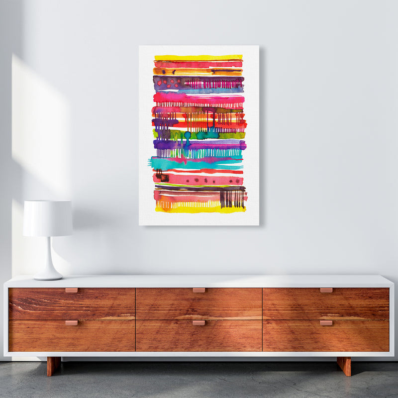 Irregular Watercolor Lines Abstract Art Print by Ninola Design A1 Canvas