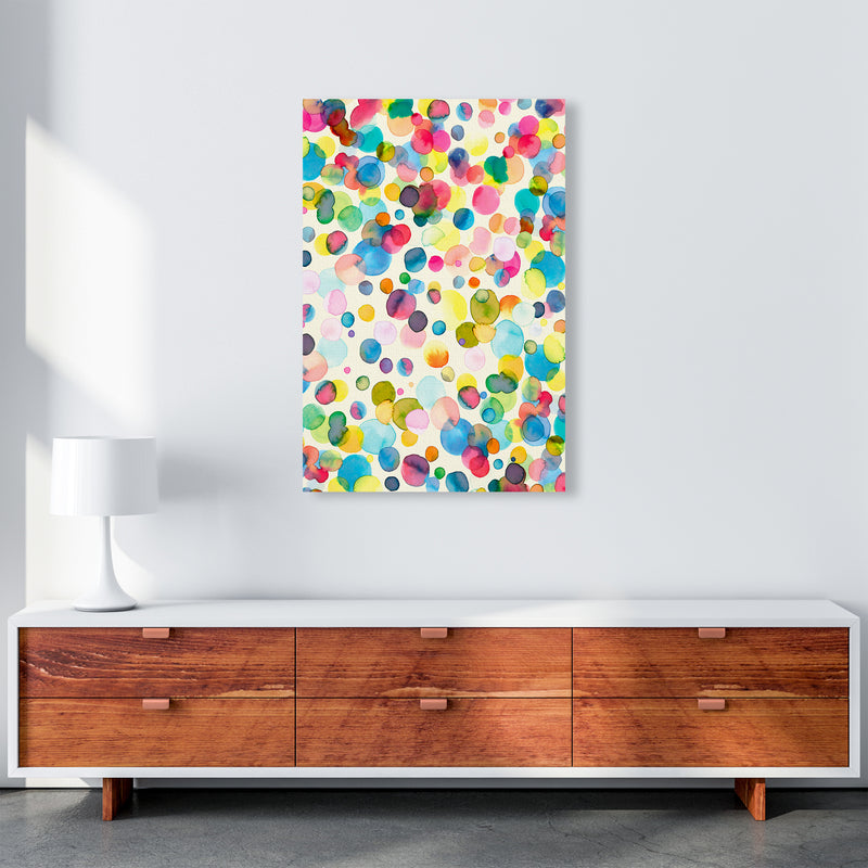 Watercolor Colorful Drops Abstract Art Print by Ninola Design A1 Canvas