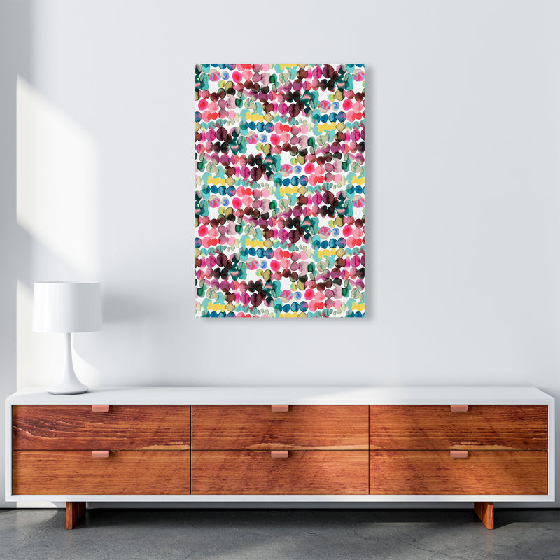 Ink Bleeding Dots Pink Abstract Art Print by Ninola Design A1 Canvas