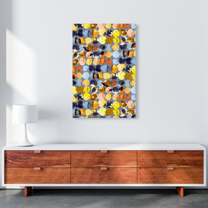 Ink Dots Blue Yellow Abstract Art Print by Ninola Design A1 Canvas