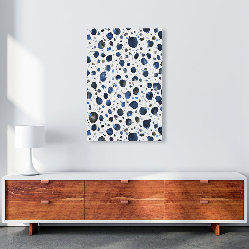 Flying Seeds Blue Abstract Art Print by Ninola Design A1 Canvas