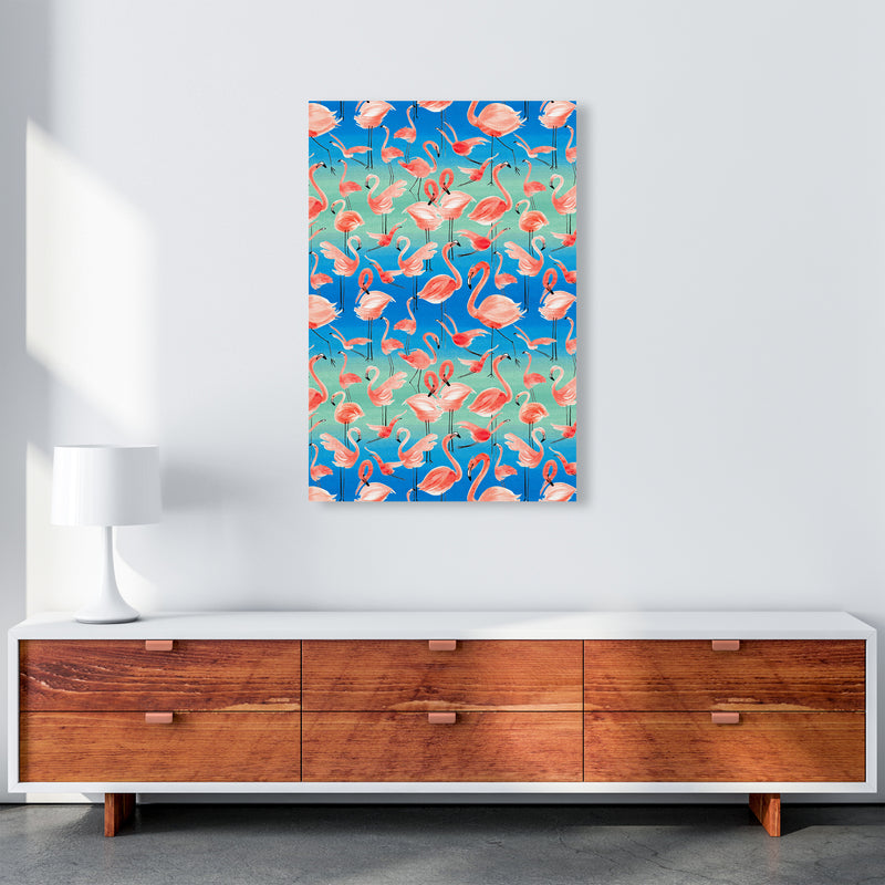 Flamingo Pink Abstract Art Print by Ninola Design A1 Canvas