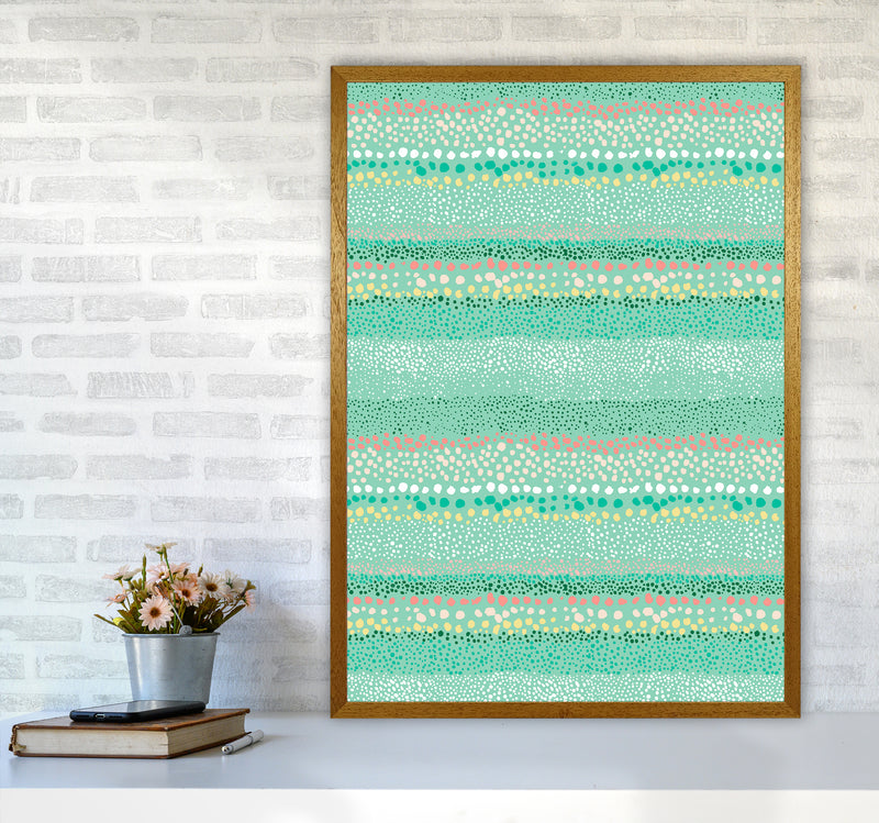 Little Textured Minimal Dots Green Abstract Art Print by Ninola Design A1 Print Only