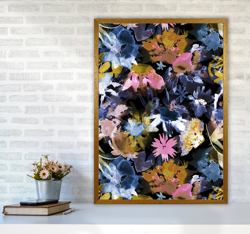 Watercolor Sring Memories Black Abstract Art Print by Ninola Design A1 Print Only
