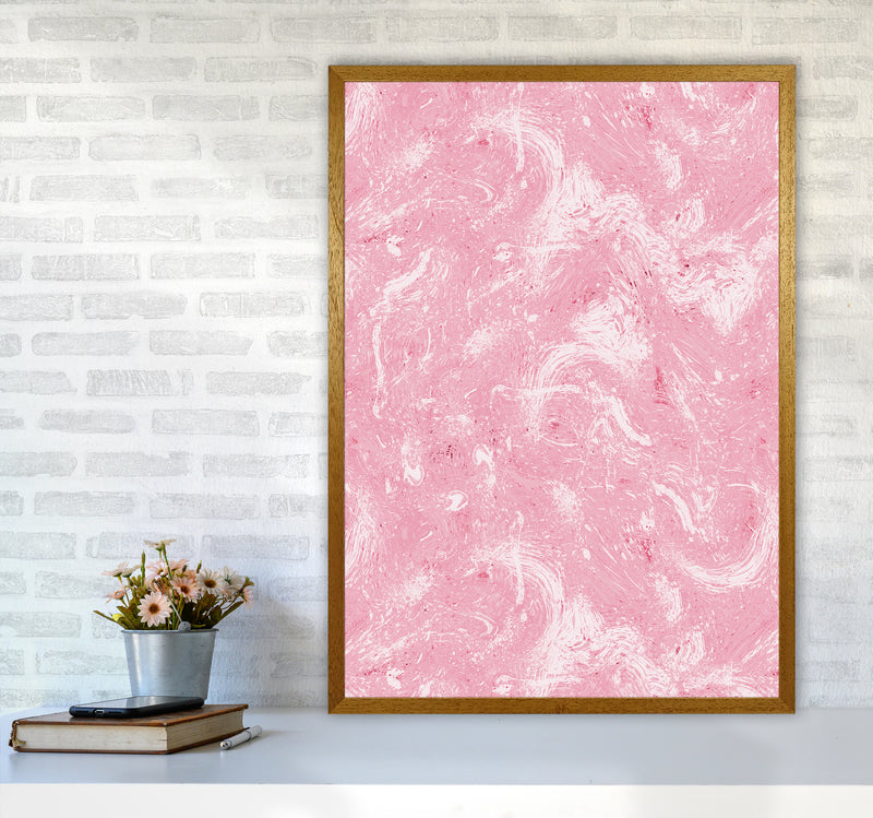 Abstract Dripping Painting Pink Abstract Art Print by Ninola Design A1 Print Only