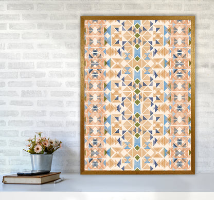 Boho Nomadic Tribal Orange Abstract Art Print by Ninola Design A1 Print Only