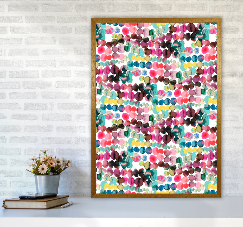 Ink Bleeding Dots Pink Abstract Art Print by Ninola Design A1 Print Only
