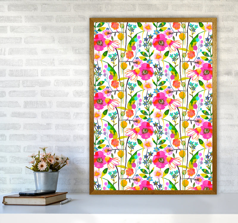 Happy Spring Flowers Abstract Art Print by Ninola Design A1 Print Only